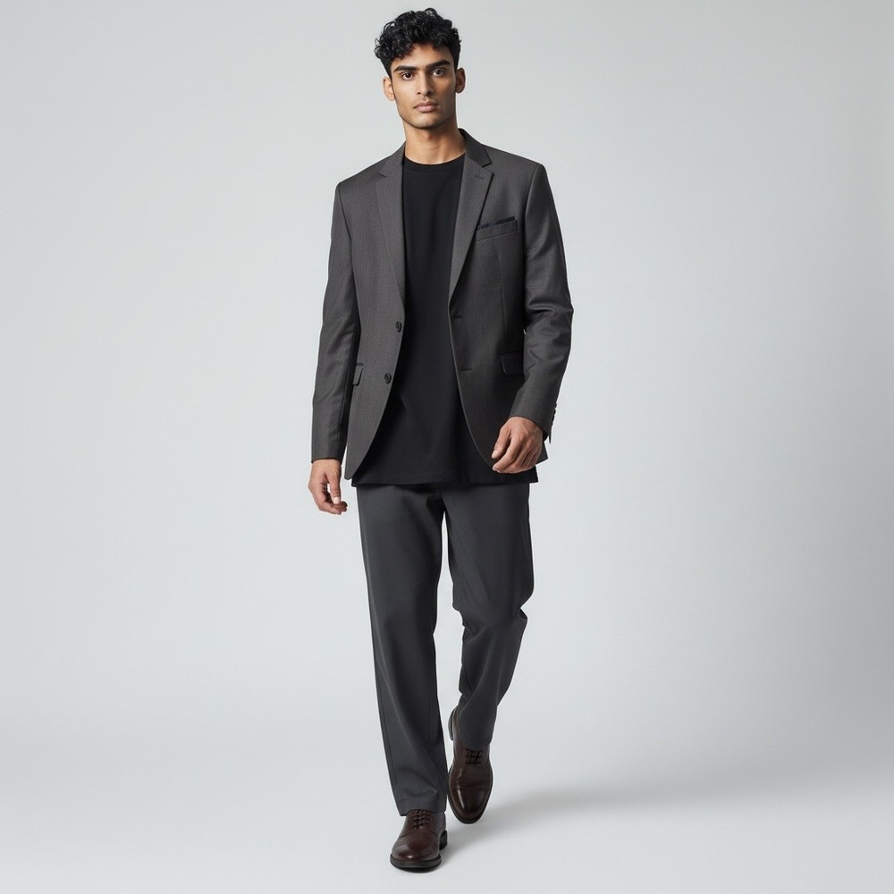 Billy London Mens 44R Charcoal Grey Two Button Blazer Sport Coat BL20F